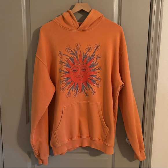 Camp High Orange Positive Psychic Energy Oversized Pullover Hoodie Sweatshirt - Picture 1 of 7